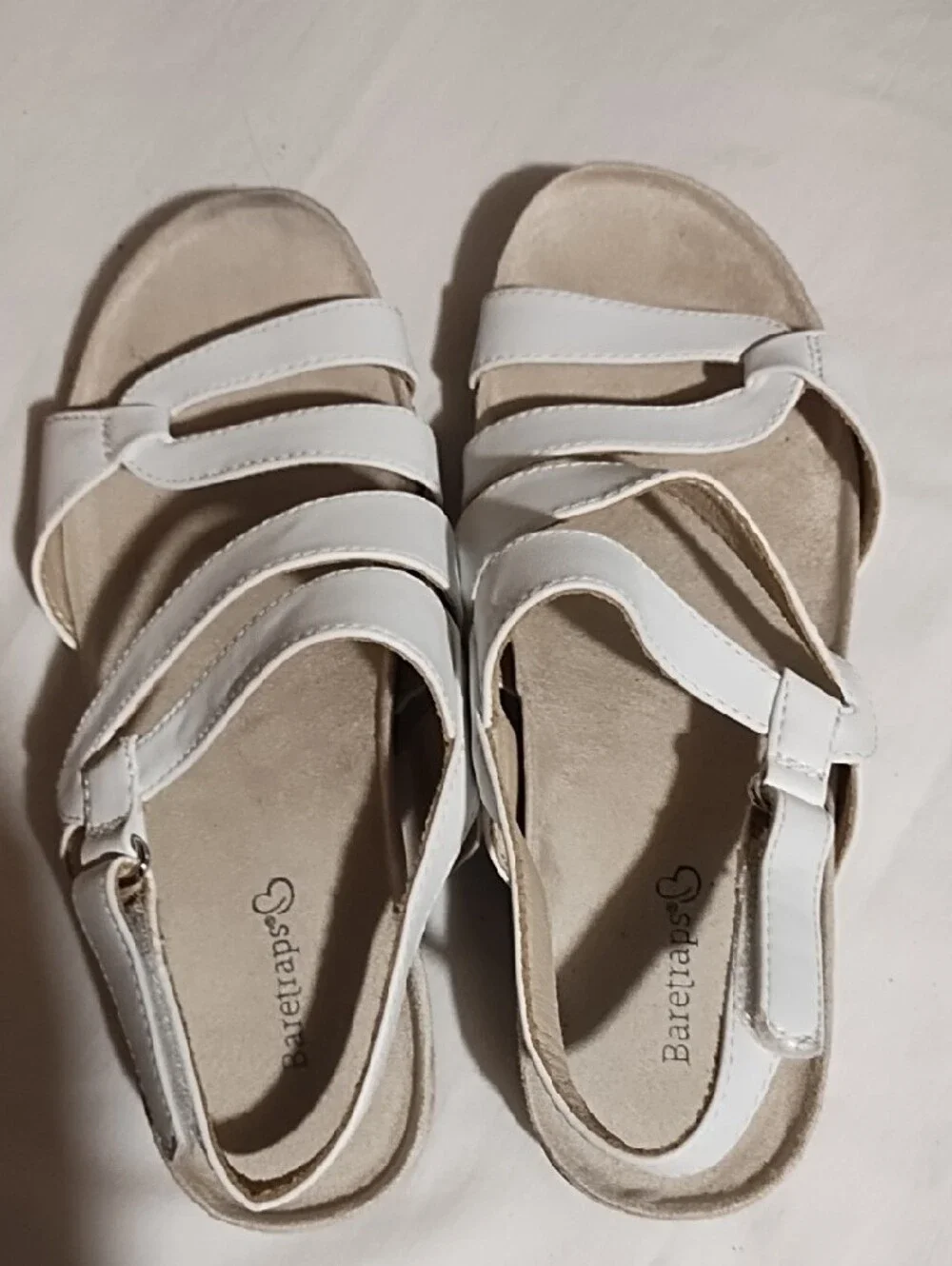 BareTraps White Triple-Strap Slingback Sandals Size 8 VGC. - Picture 5 of 7